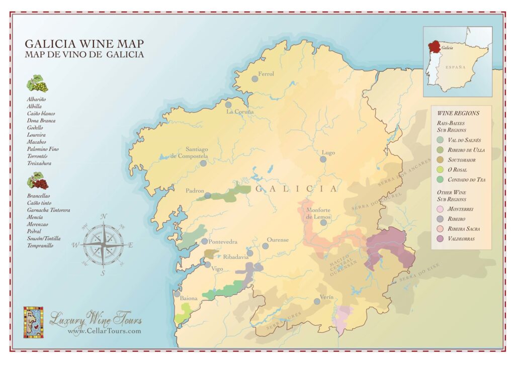 galicia wine regions map