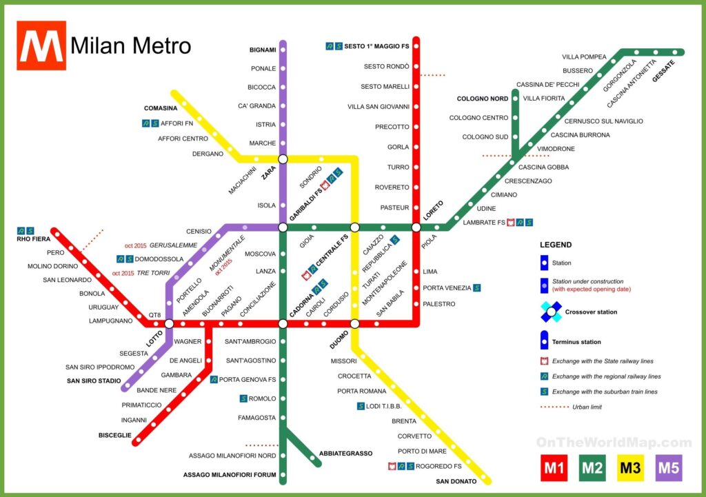 milano metro terkep